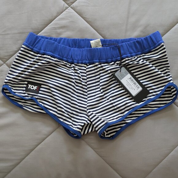 TOF Paris Sailor Sexy mini-shorts, blue, size XL, NWT - Picture 4 of 11